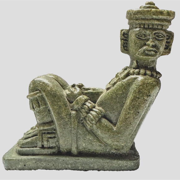 Vintage Chacmool Toltec Mayan Figurine Crushed Stone Resin Composite As Is Read - Picture 1 of 13
